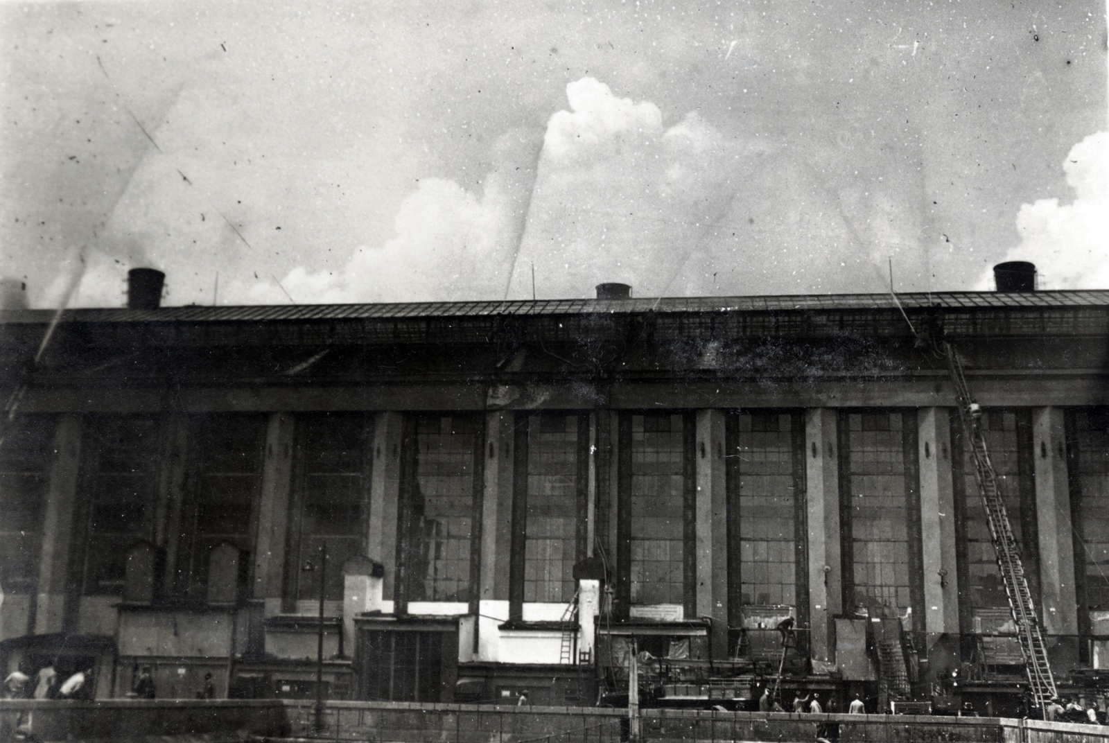 Hungary, Budapest XI., Kelenföldi Erőmű, turbinaház., 1932, Varga Csaba dr., steam locomotive, Budapest, Fortepan #150954