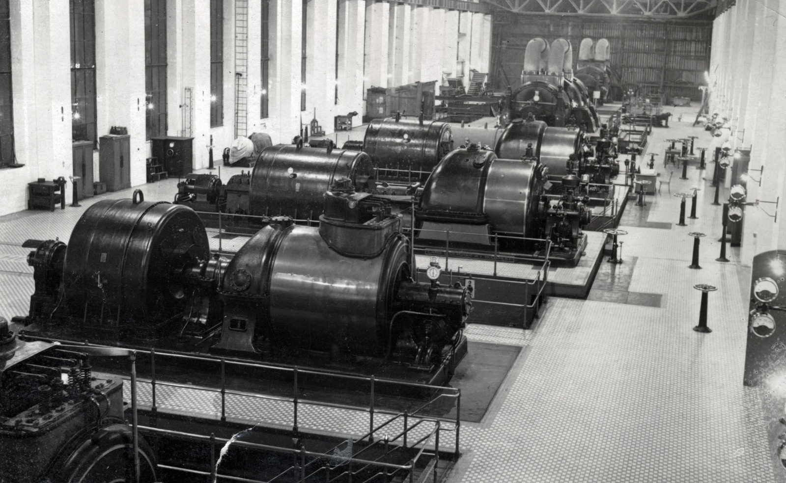 Hungary, Budapest XI., a Kelenföldi Erőmű gépháza., 1932, Varga Csaba dr., generator, Budapest, Fortepan #150955