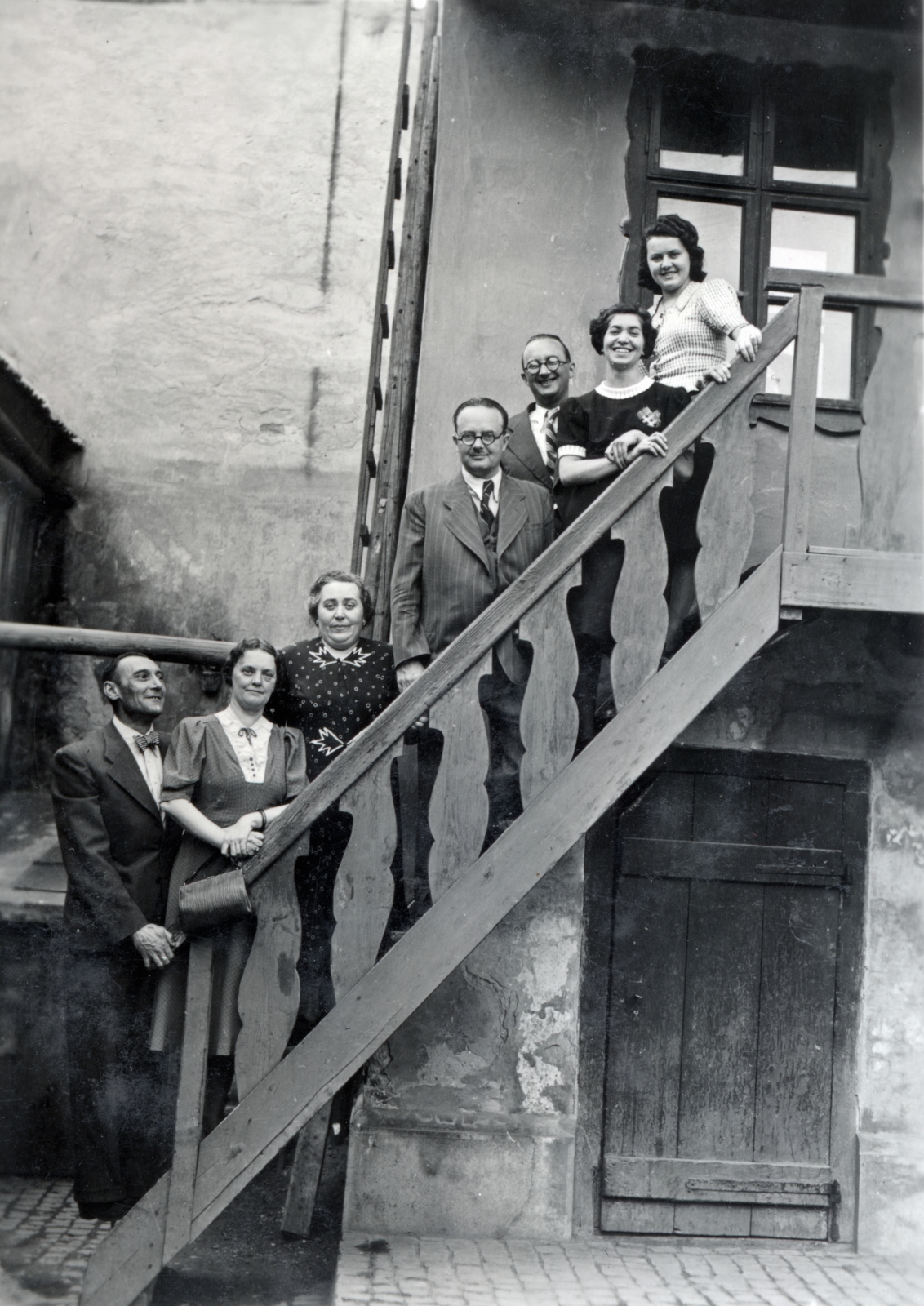 1939, Kőszegi Anna, tableau, stairs, Fortepan #151082