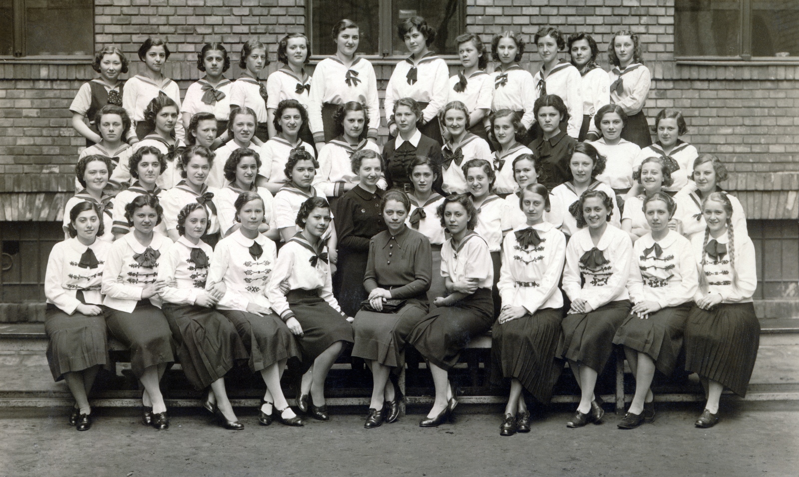 1935, Kőszegi Anna, class photo, Girls' school, Fortepan #151127