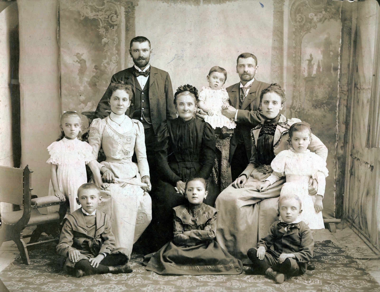 Szlovákia, Késmárk, 1900, Kőszegi Anna, család, csoportkép, generációk, Fortepan #151145
