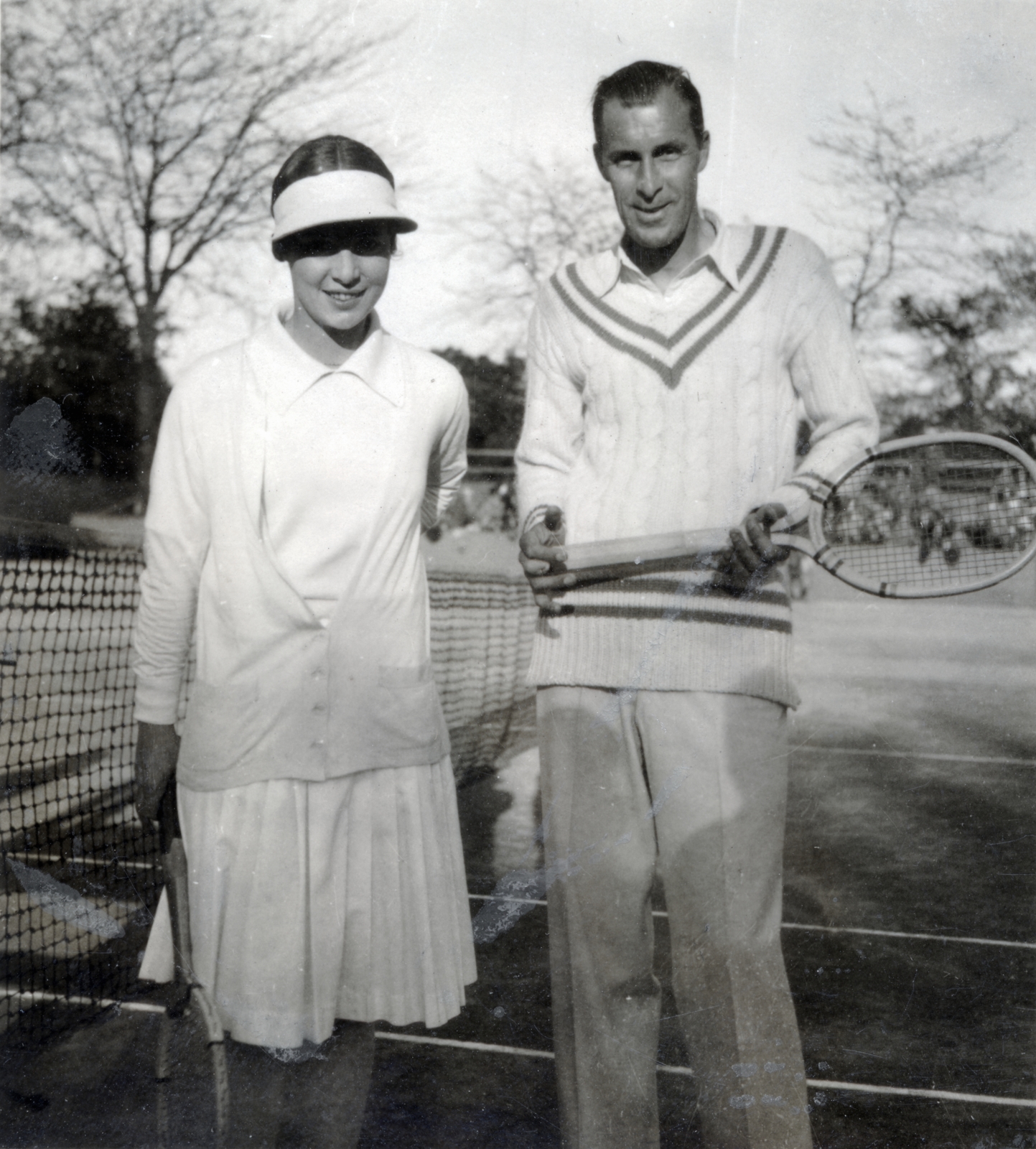 Austria, Vienna, Cilly Aussem német teniszezőnő és „Bill” Tilden amerikai teniszező., 1930, Kőszegi Anna, tennis, Fortepan #151147