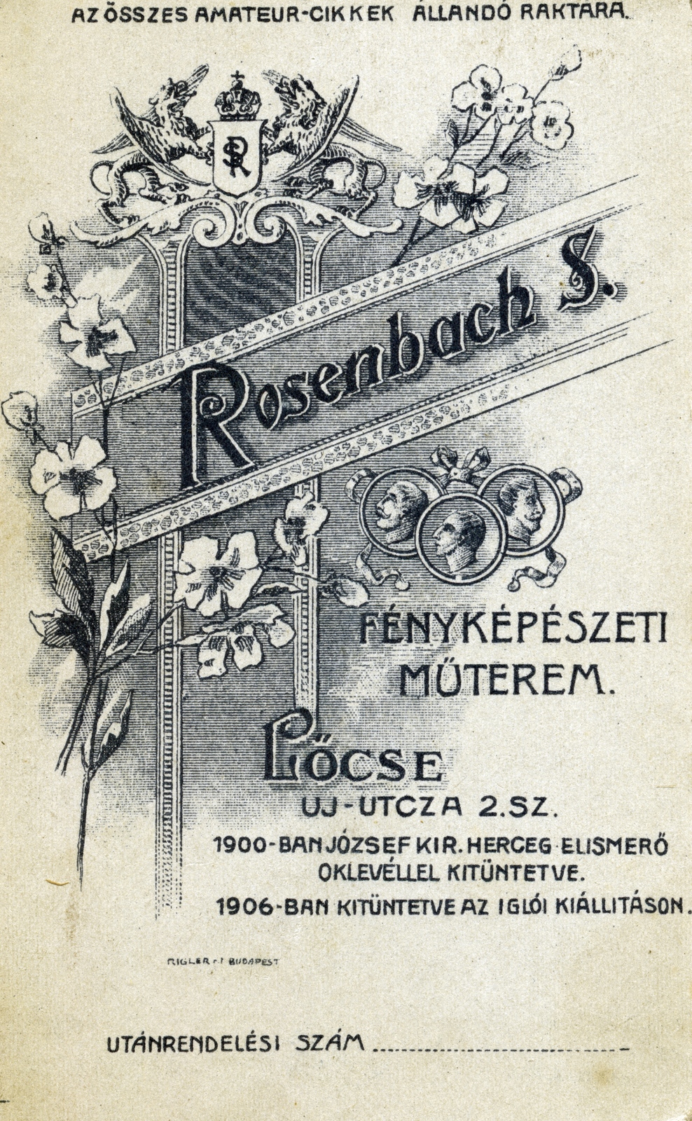 1909, Kőszegi Anna, studio, photographer, verso, Fortepan #151208