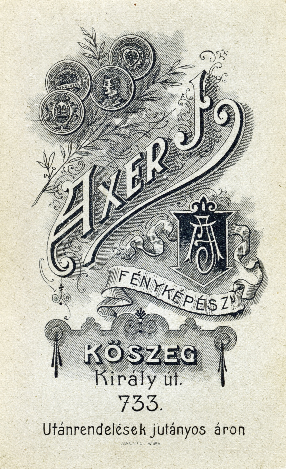 Kőszeg, 1909, Kőszegi Anna, műterem, fényképész, hátlap, Fortepan #151210