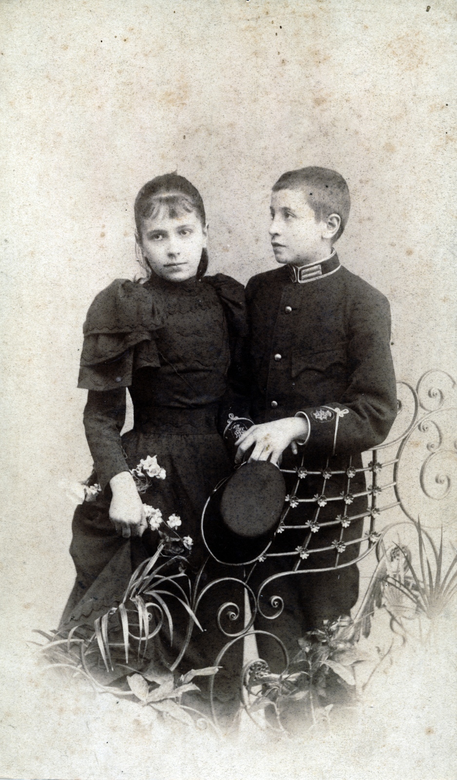 1905, Gali, kettős portré, kadét, Fortepan #151602