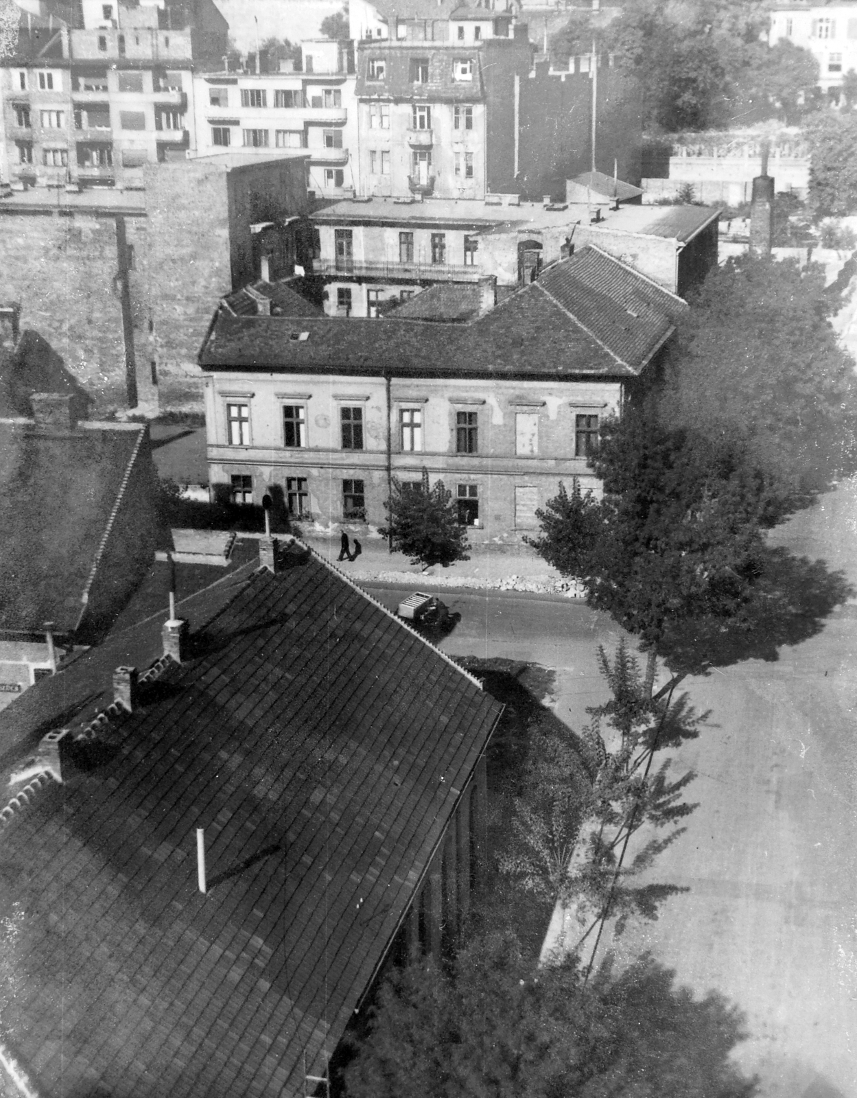 Magyarország, Budapest I., Krisztinaváros a templomtoronyból, előtérben a Pauler utca - Roham utca kereszteződése., 1962, Saly Noémi, háztető, Budapest, Fortepan #15176