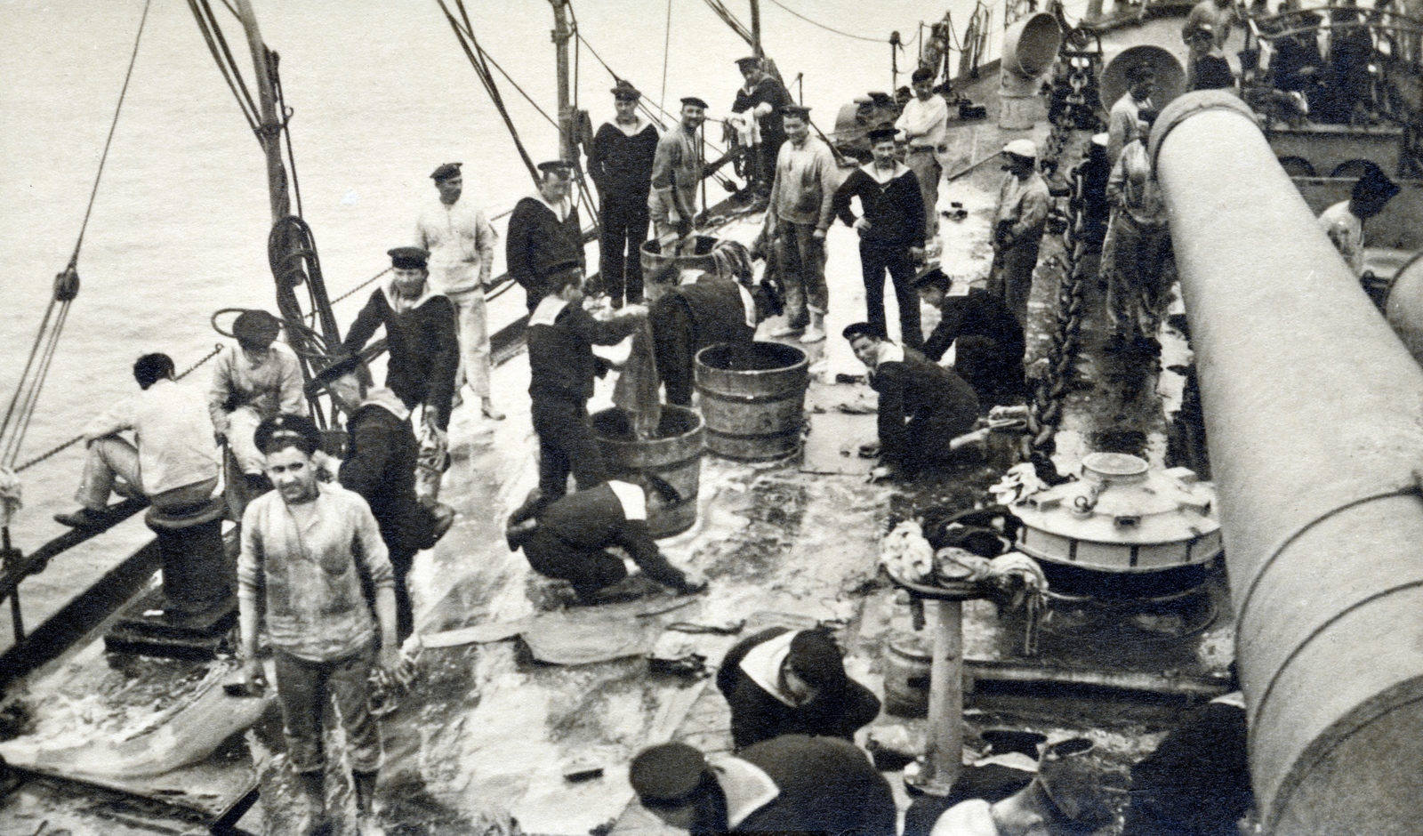 Croatia,Adriatic Sea, matrózok az Osztrák-Magyar Monarchia haditengerészetének hadihajóján., 1916, Tarbay Júlia, Navy, Fortepan #151794