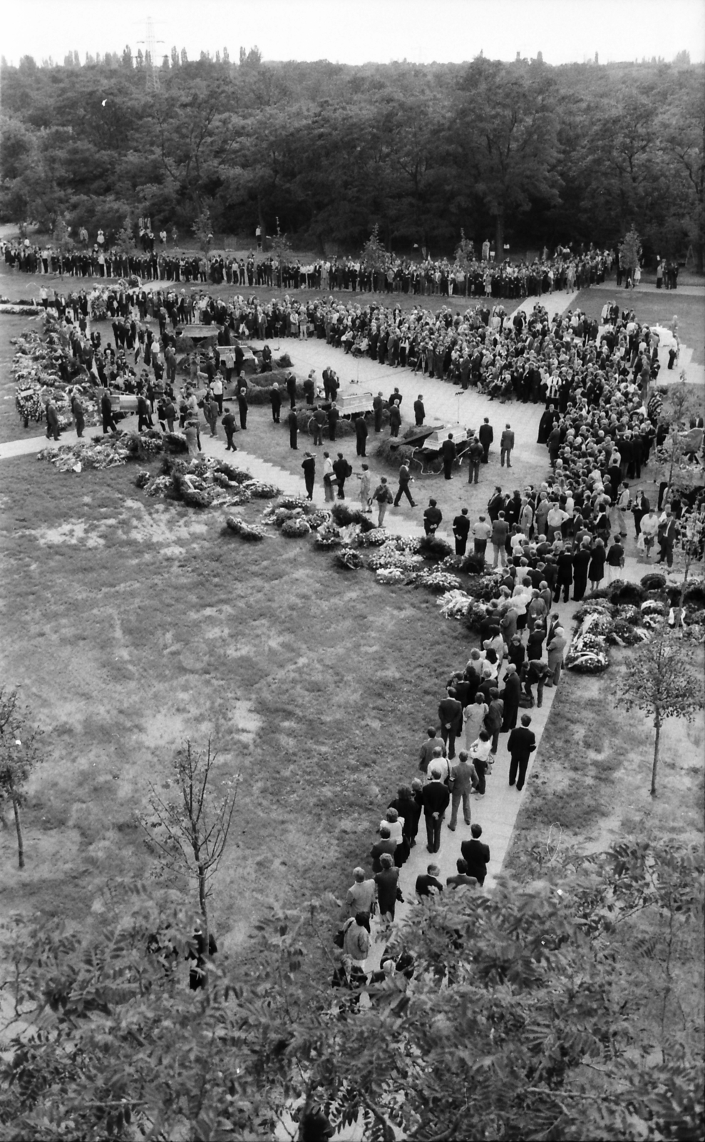 Magyarország, Budapest X., Új Köztemető, 301-es parcella 1989. június 16-án, az 56-os hősök újratemetésekor., 1989, Szigetváry Zsolt, Budapest, rendszerváltás, Fortepan #152186