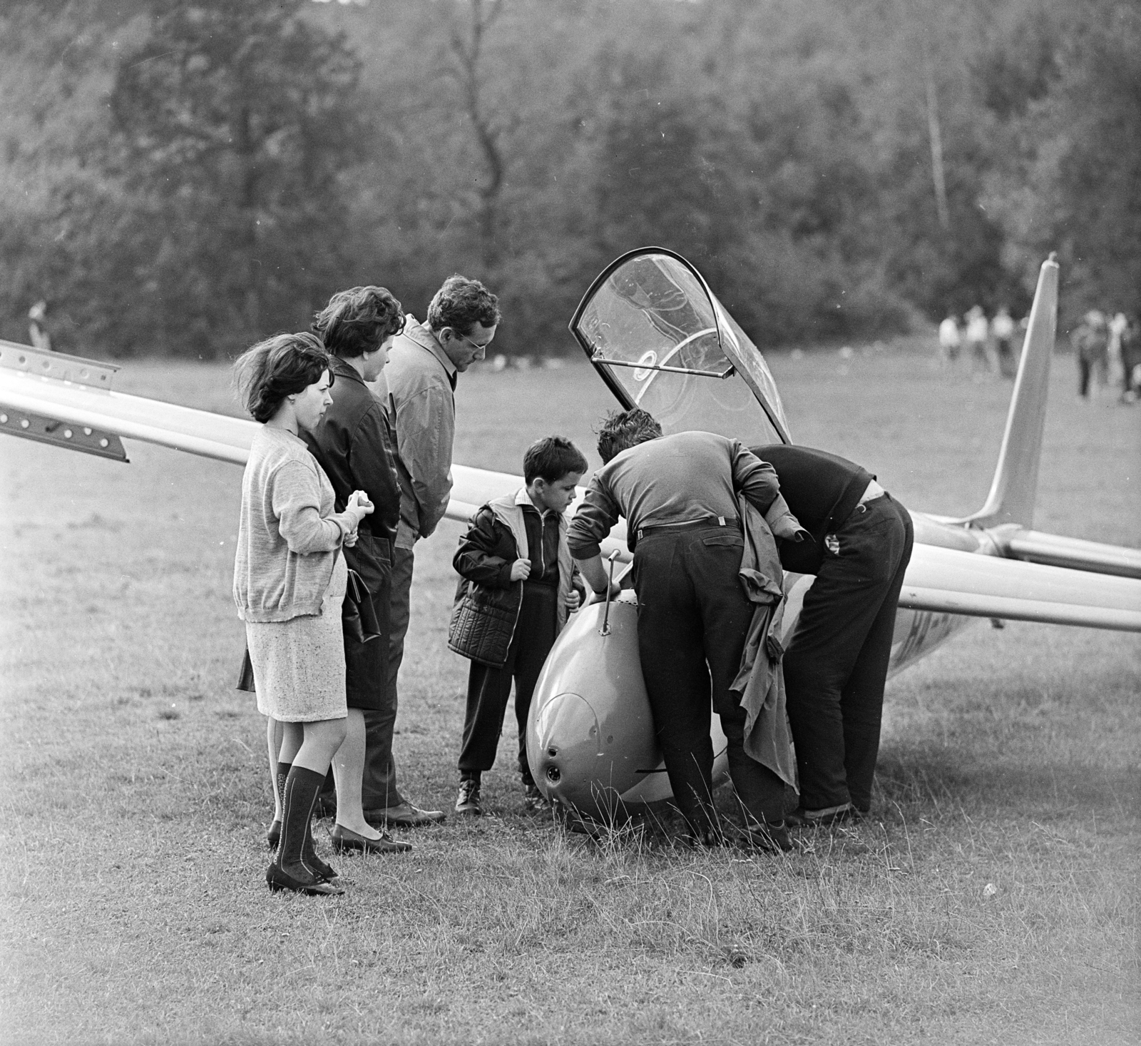 Hungary, Hármashatárhegy Airport, Budapest II., SZD-22C Mucha vitorlázó repülőgép., 1967, MHSZ, airplane, airport, Polish brand, sailplane, Budapest, Fortepan #15244
