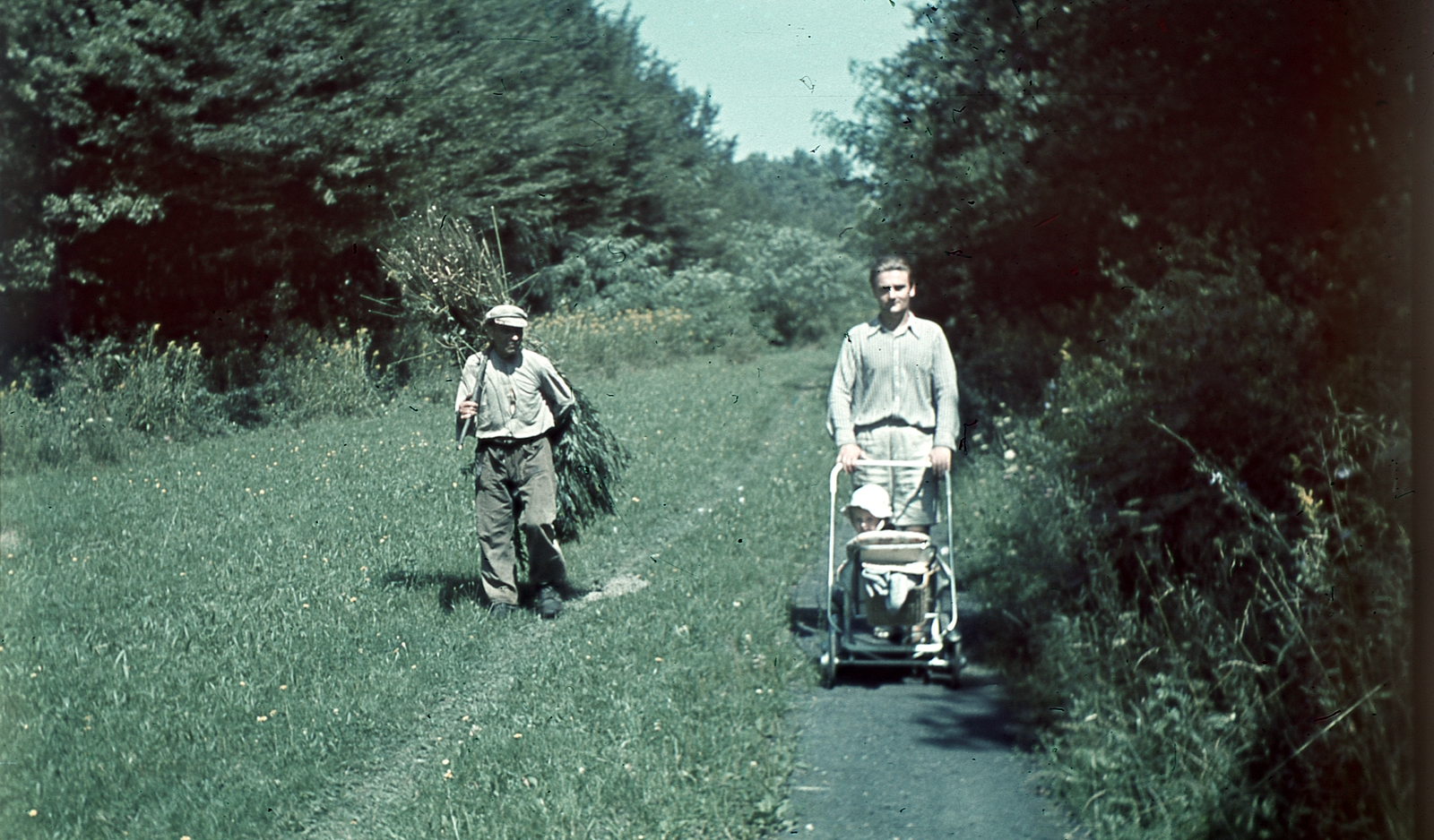 1940, Miklós Lajos, színes, babakocsi, Fortepan #152892