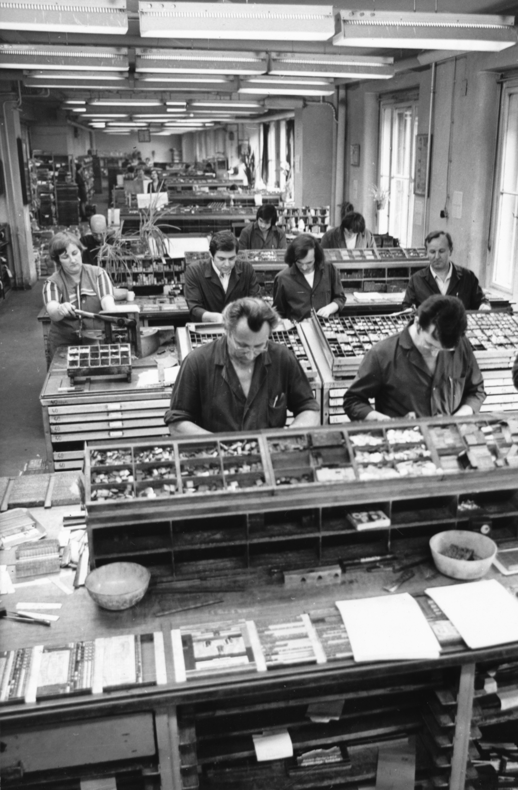 Hungary, Budapest V., Gerlóczy utca 2., Akadémiai Nyomda., 1977, Székely Tamás, Budapest, printing industry, printer, typesetter, Fortepan #153266