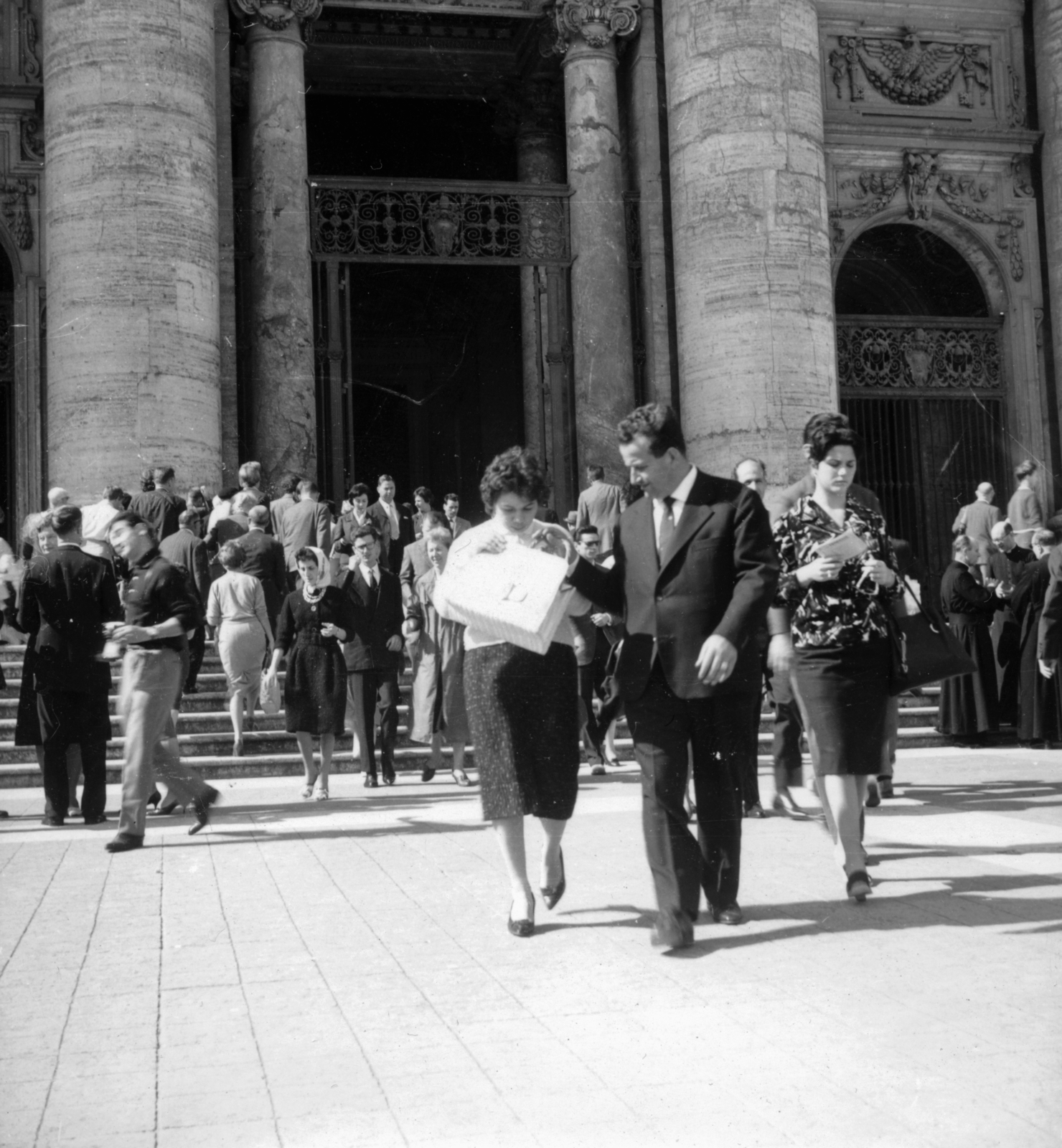Olaszország, Róma,Vatikán, Szent Péter tér, Szent Péter-bazilika., 1959, Koppány András, Fortepan #153924
