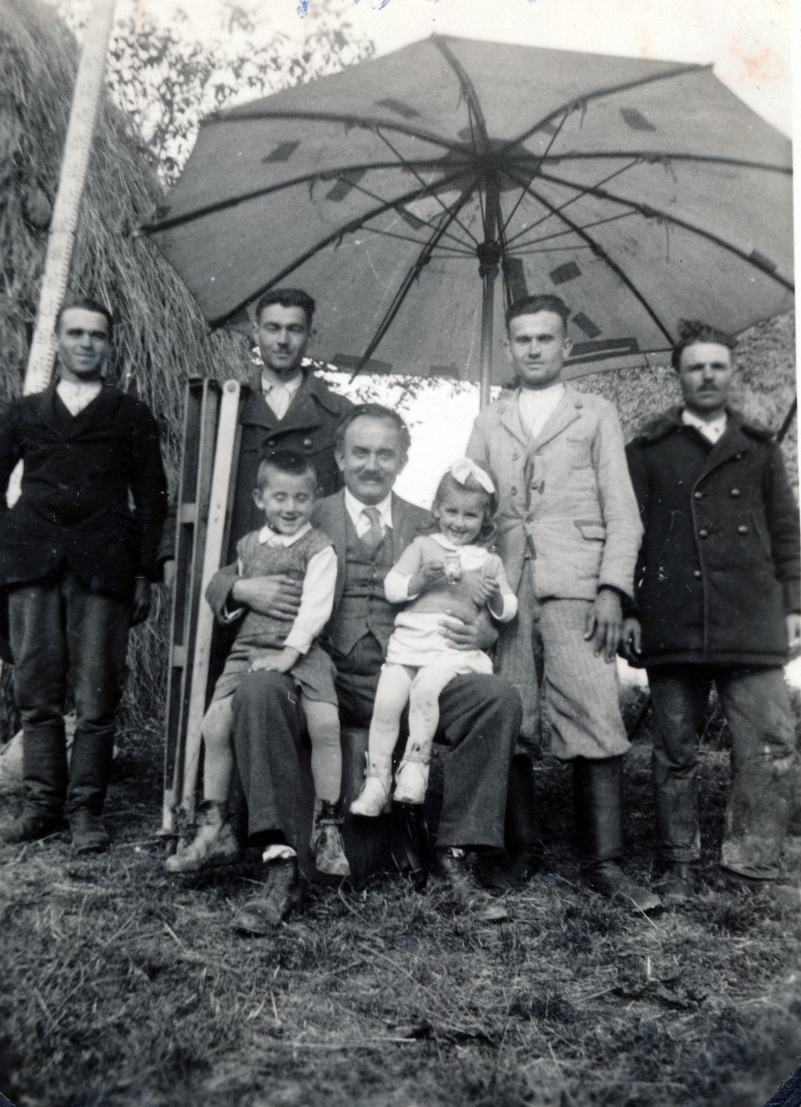 1931, Szesztay család, tableau, sunshades, Fortepan #154053