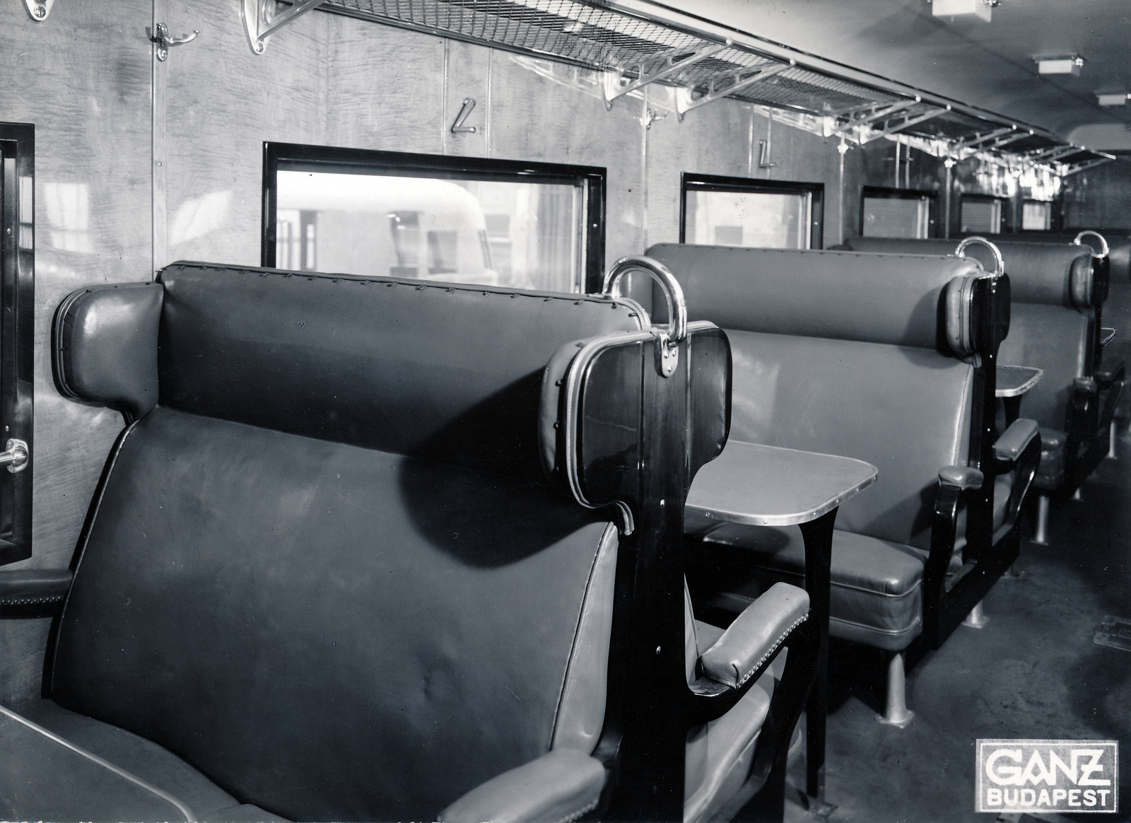 1938, Surányi Sándor - György József, vonat, utastér, Ganz-márka, Fortepan #154828