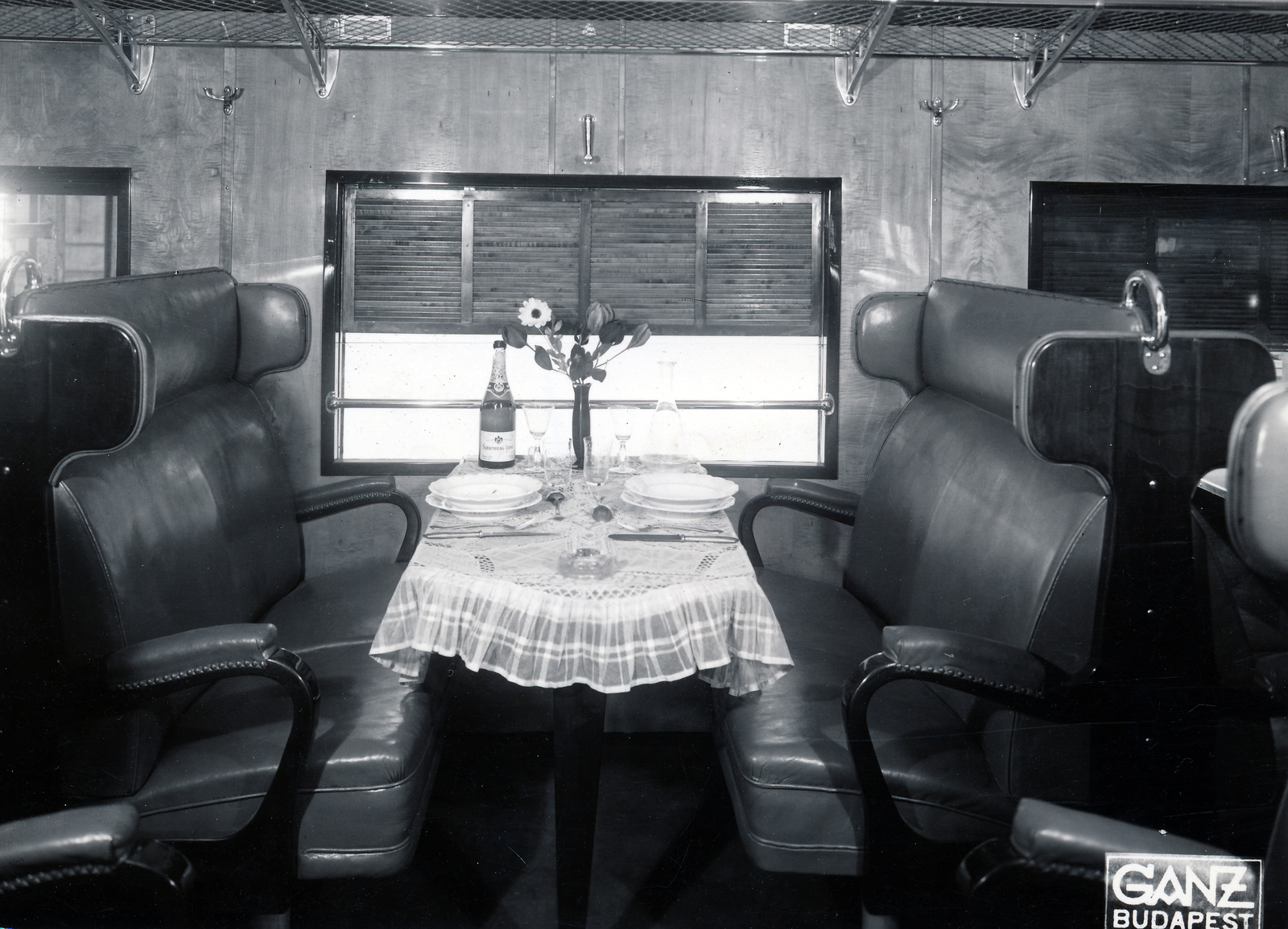 1938, Surányi Sándor - György József, dining car, train, Fortepan #154834