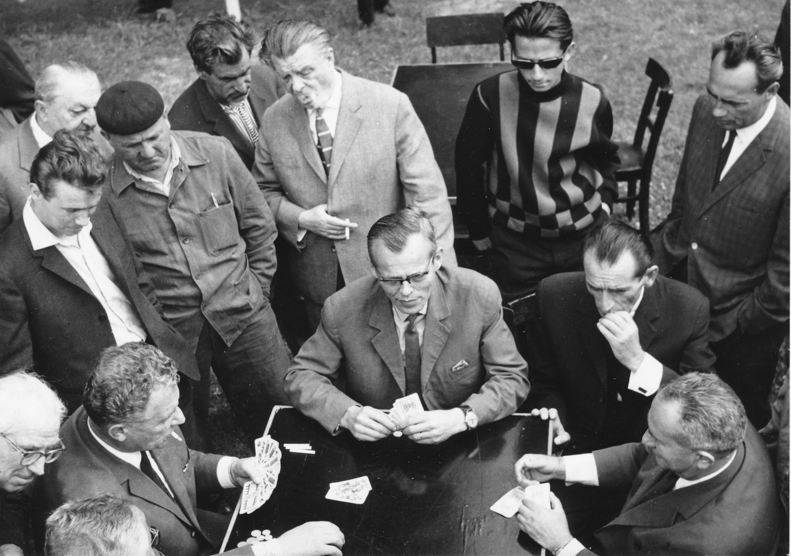 1965, Székely Tamás, card game, Fortepan #155075