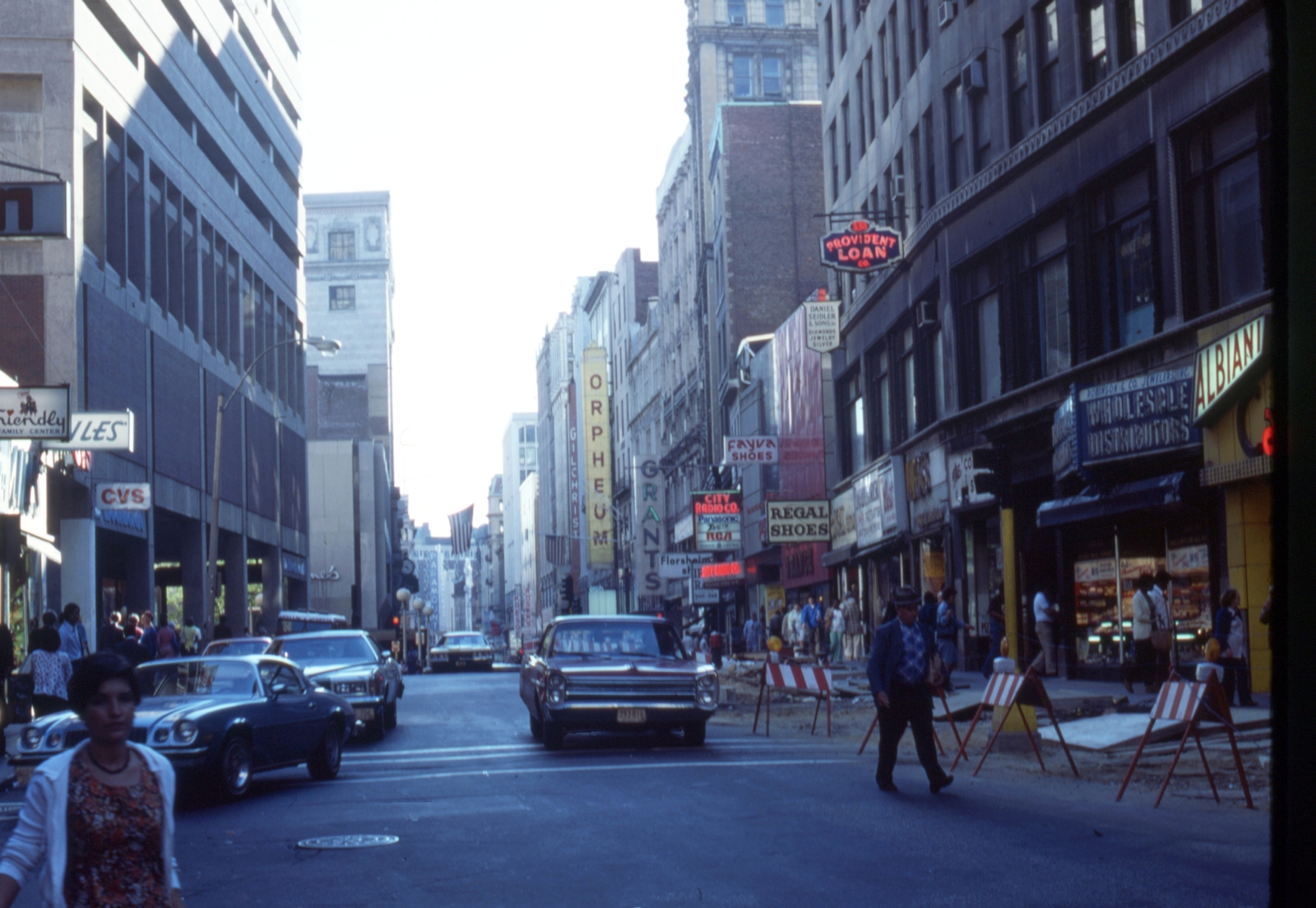 USA, Boston, Washington Street a Milk Street-től a Franklin Street felé., 1976, Bogdan Celichowski, Fortepan #155147