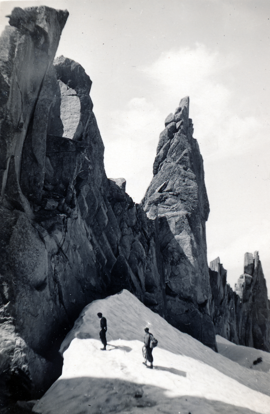 France, Chamonix-Mont-Blanc, a Lames Fontaine gerinc az Aiguille de Blaitière alatt., 1935, Kiss Zsuzsi, Fortepan #155424