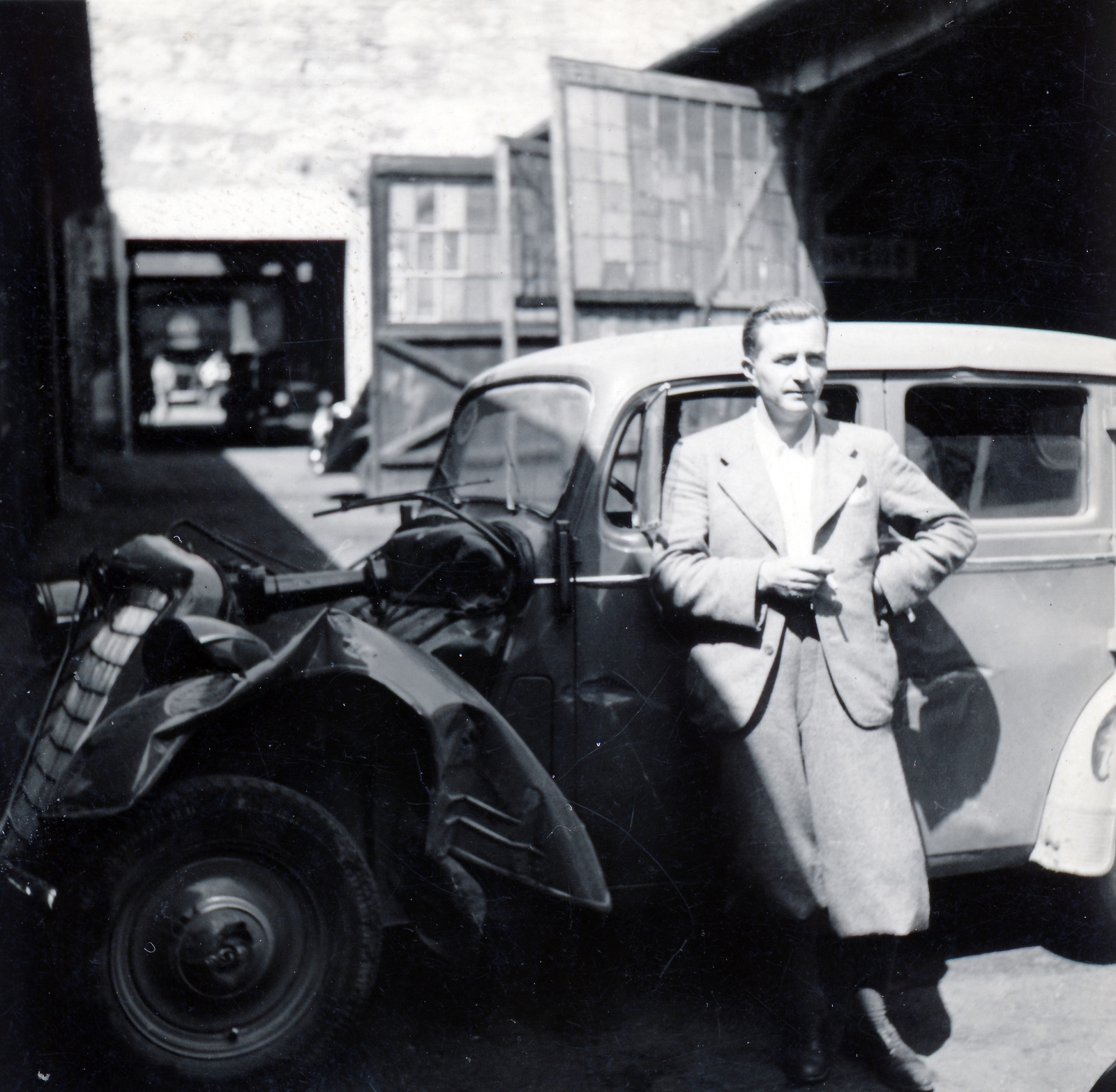 1938, Kiss Zsuzsi, wreck, car repair, Fortepan #155431
