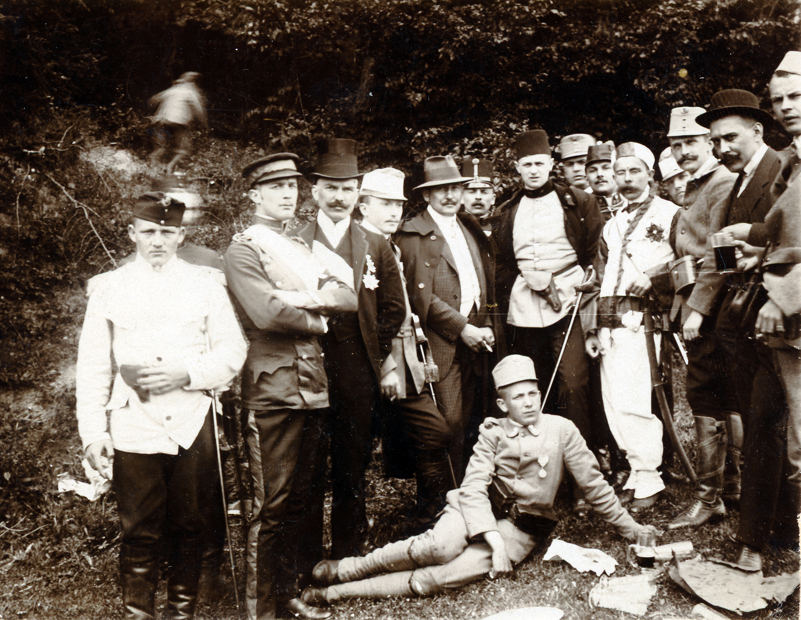 1911, Kachelmann Róbert, csoportkép, egyenruha, férfiak, kitüntetés, Fortepan #155474