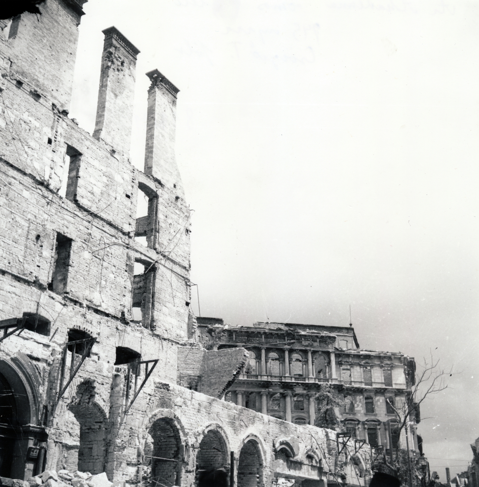 Hungary, Budapest V.,Budapest VIII., Kecskeméti utca a Kálvin tér felé nézve., 1945, Fortepan, war damage, Budapest, Fortepan #155518