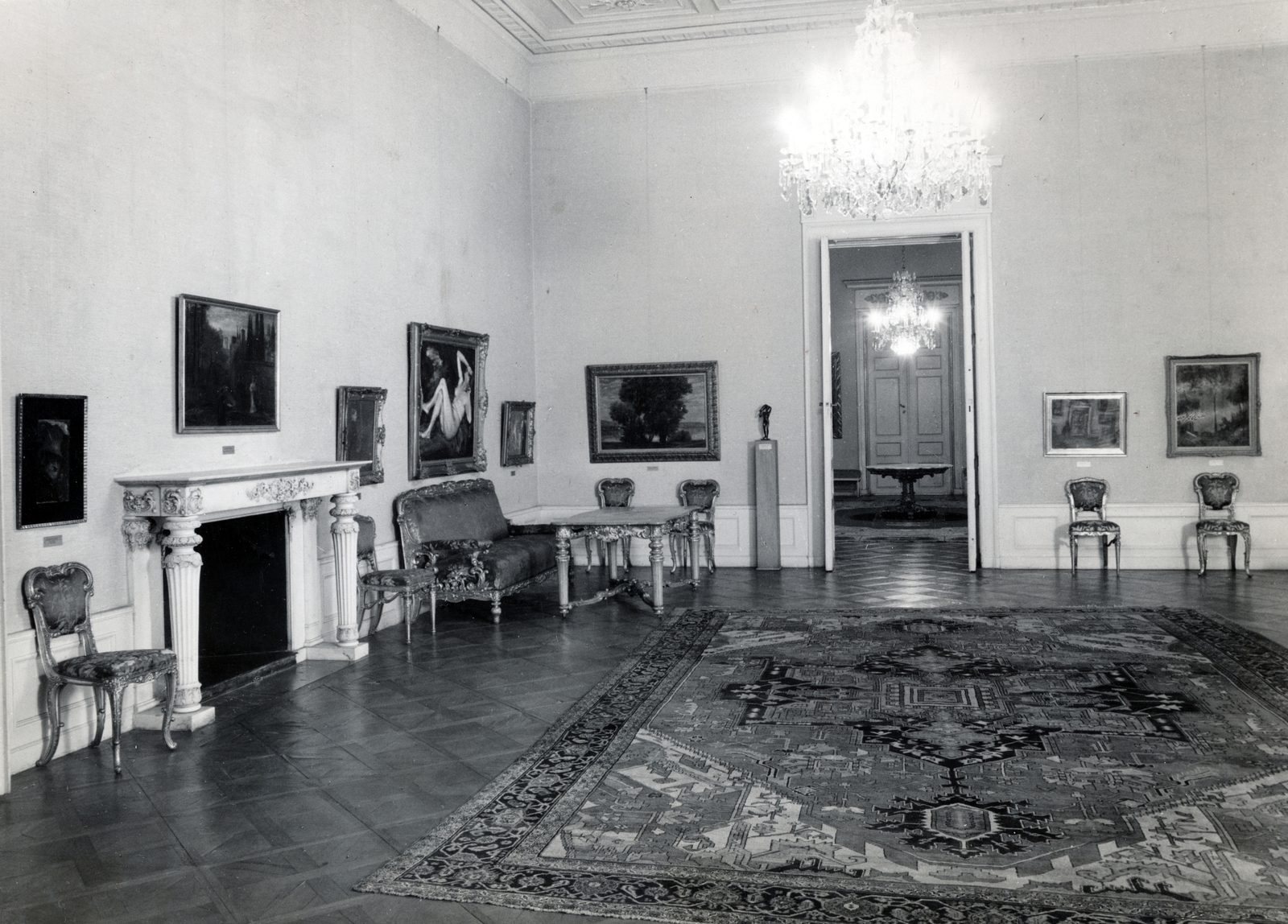 Hungary, Budapest V., Károlyi (Egyetem) utca 6., Károlyi-palota, Fővárosi Képtár (később Petőfi Irodalmi Múzeum)., 1947, Magyar Nemzeti Galéria/Adattári Gyűjtemény, Budapest, interior, Fortepan #155943
