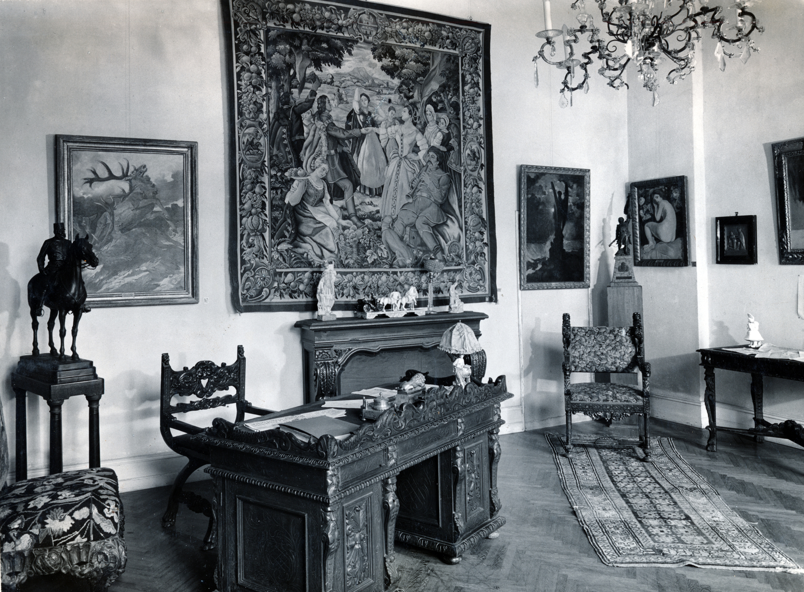 Hungary, Budapest V., Károlyi (Egyetem) utca 6., Károlyi-palota, Fővárosi Képtár (később Petőfi Irodalmi Múzeum)., 1947, Magyar Nemzeti Galéria/Adattári Gyűjtemény, Budapest, interior, Fortepan #155955