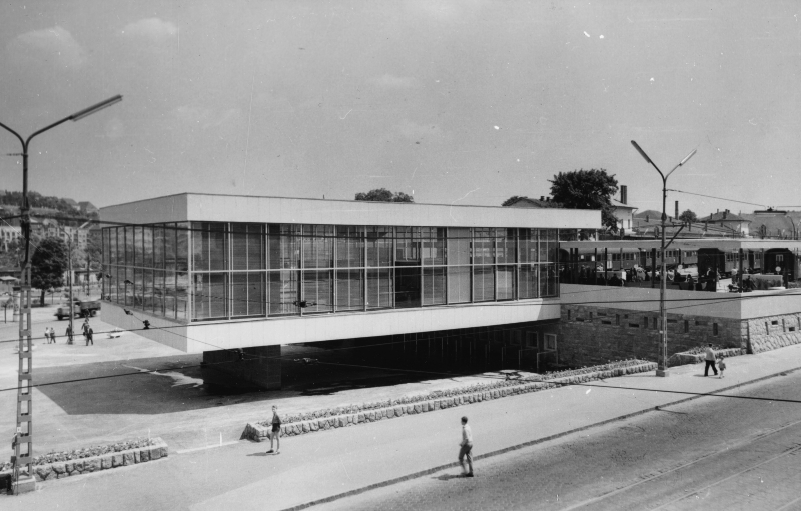 Magyarország, Budapest I., Alkotás utca, szemben a Déli pályaudvar., 1962, Racsmány Dömötör, Budapest, modern építészet, Fortepan #155999