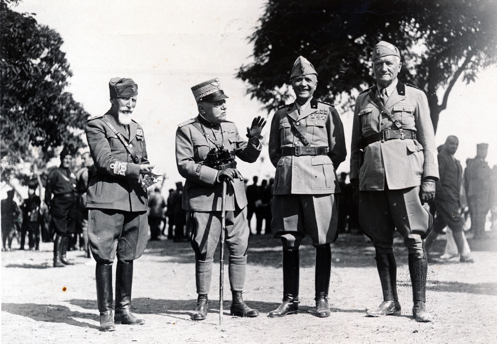 Italy, Irpinia tartomány, hadgyakorlat 1936. augusztus 25-31. között. Emilio De Bono, Guglielmo Pecori Giraldi, Pietro Badoglio, Enrico Caviglia tábornagyok, Olaszország marsalljai., 1936, Reklámélet folyóirat, Fortepan #156162