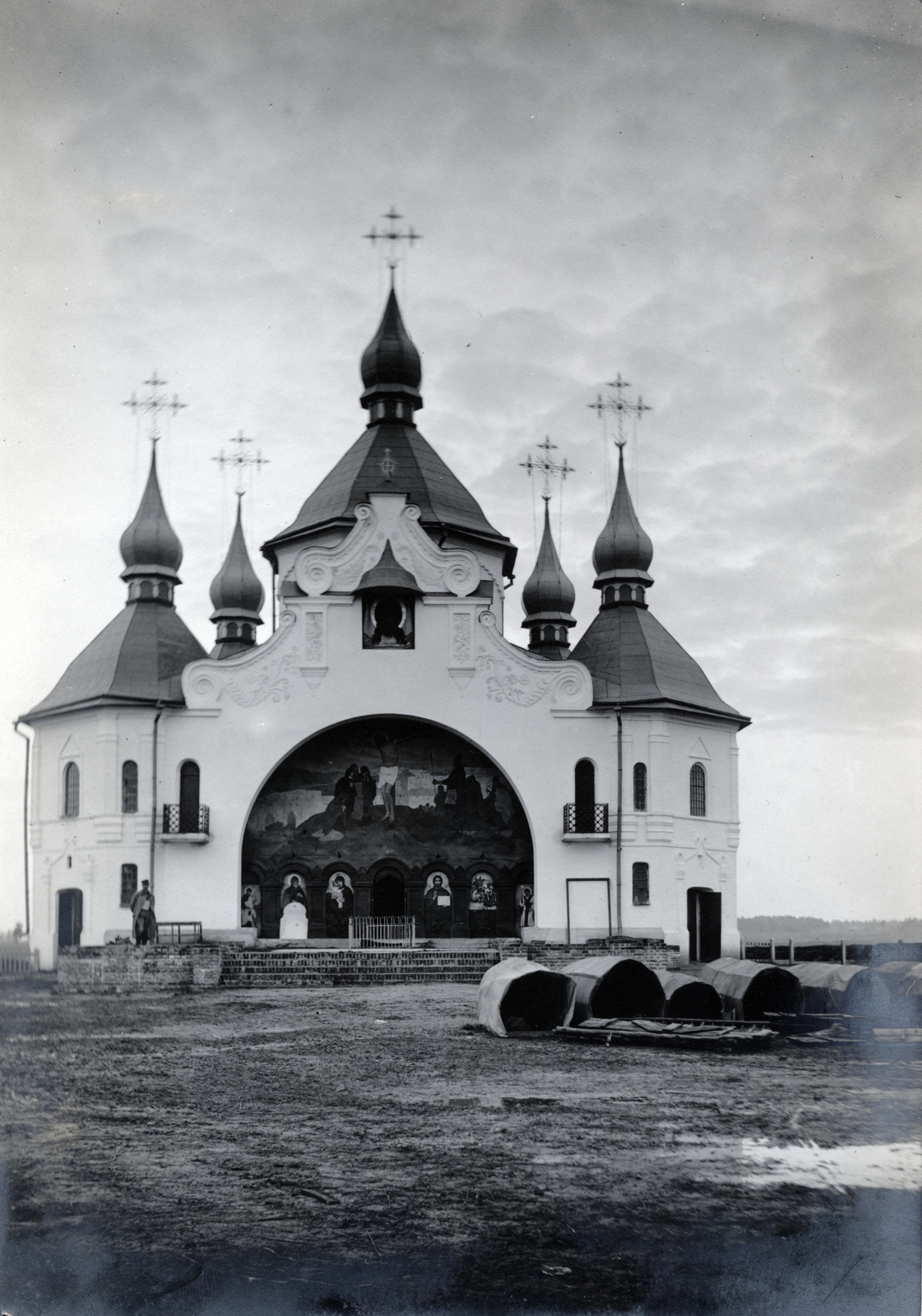 Ukrajna, Pljaseva, Szent György-templom., 1915, Glatz Ödön, templom, Fortepan #156475