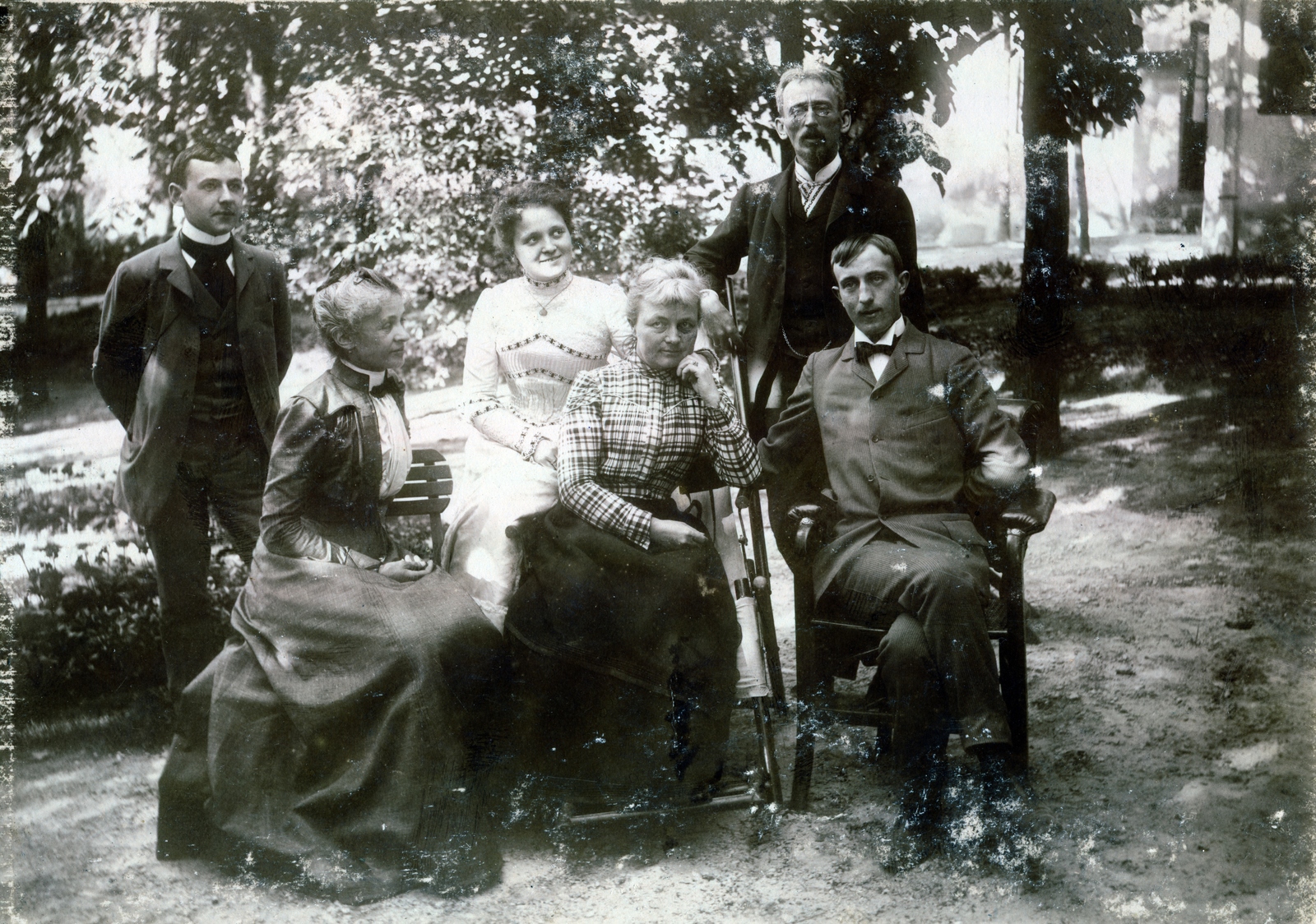 1913, Glatz Ödön, csoportkép, szék, Fortepan #156540