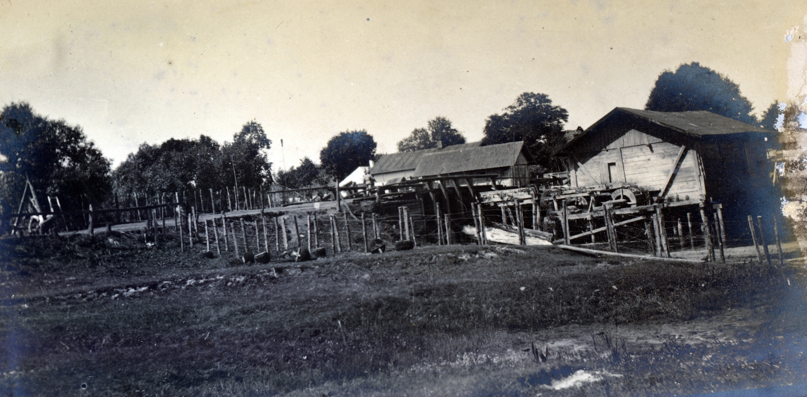 1916, Glatz Ödön, Mill, wire obstacle, watermill, Fortepan #156566