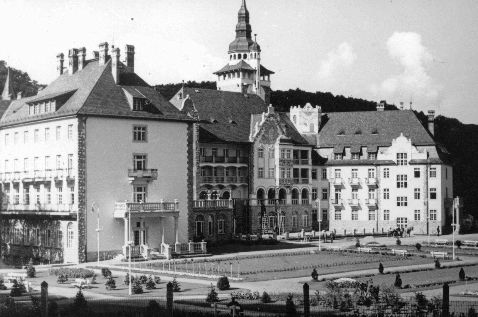 Hungary, Lillafüred, Miskolc, Palotaszálló a park felől., 1929, Csaba Zoltán, hospitality, hotel, Renaissance Revival, Kálmán Lux-design, Fortepan #15681