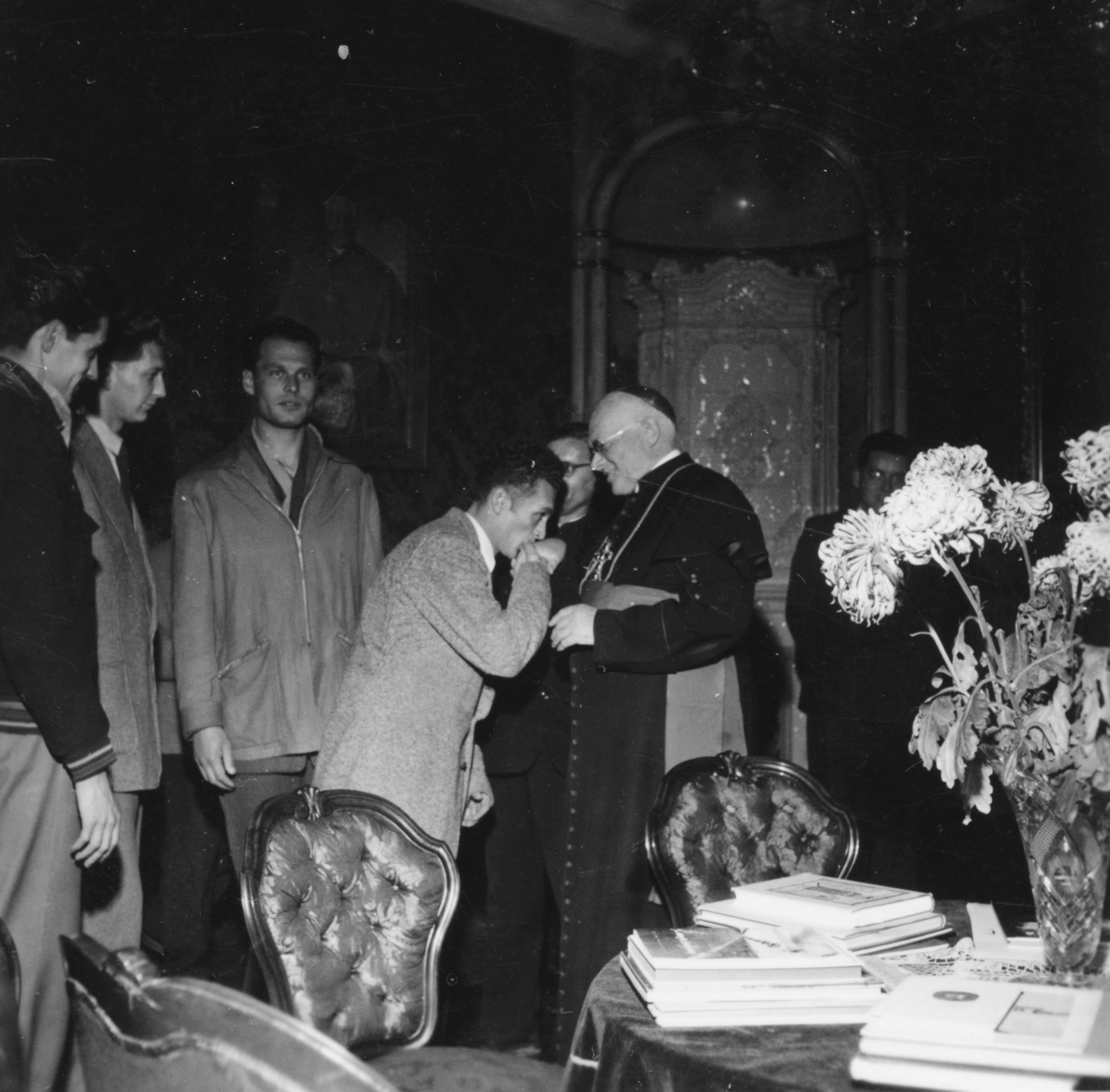 1957, Koltai Gábor, priest, photo aspect ratio: square, Fortepan #157898