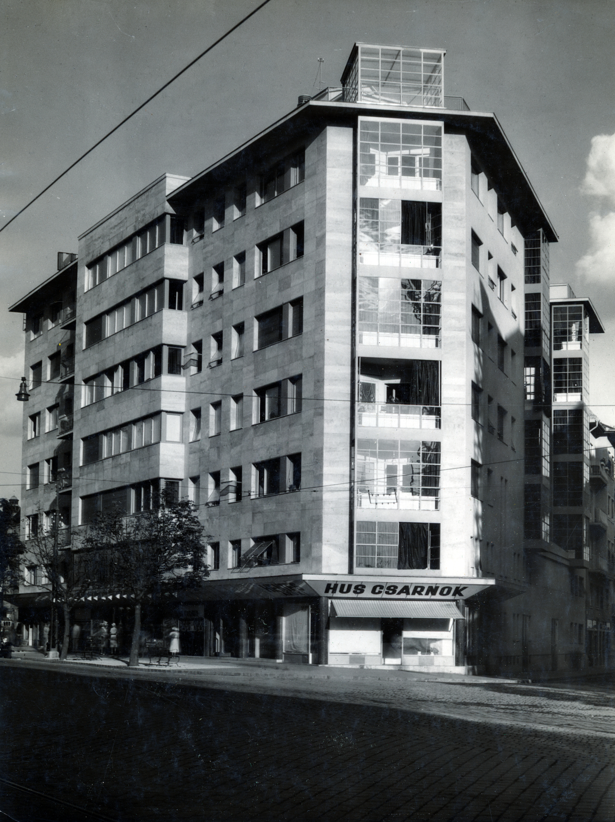 Hungary, Budapest XI., Bartók Béla (Horthy Miklós) út 62-64., Simplon-ház, jobbra a Vásárhelyi Pál utca., 1934, Preisich család, Budapest, tenement house, Gábor Preisich-design, Fortepan #157995