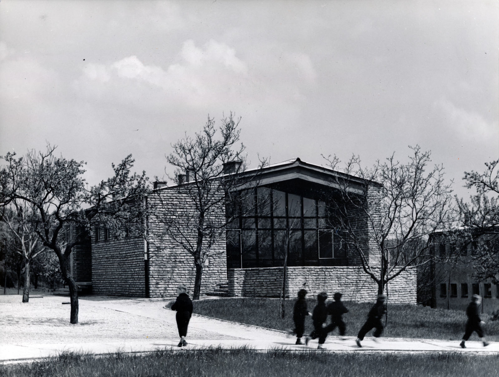 Magyarország, Budapest II., Csatárka úti gyermekváros (később Cseppkő Gyermekotthoni Központ)., 1962, Preisich család, Budapest, modern építészet, Preisich Gábor-terv, Fortepan #158039