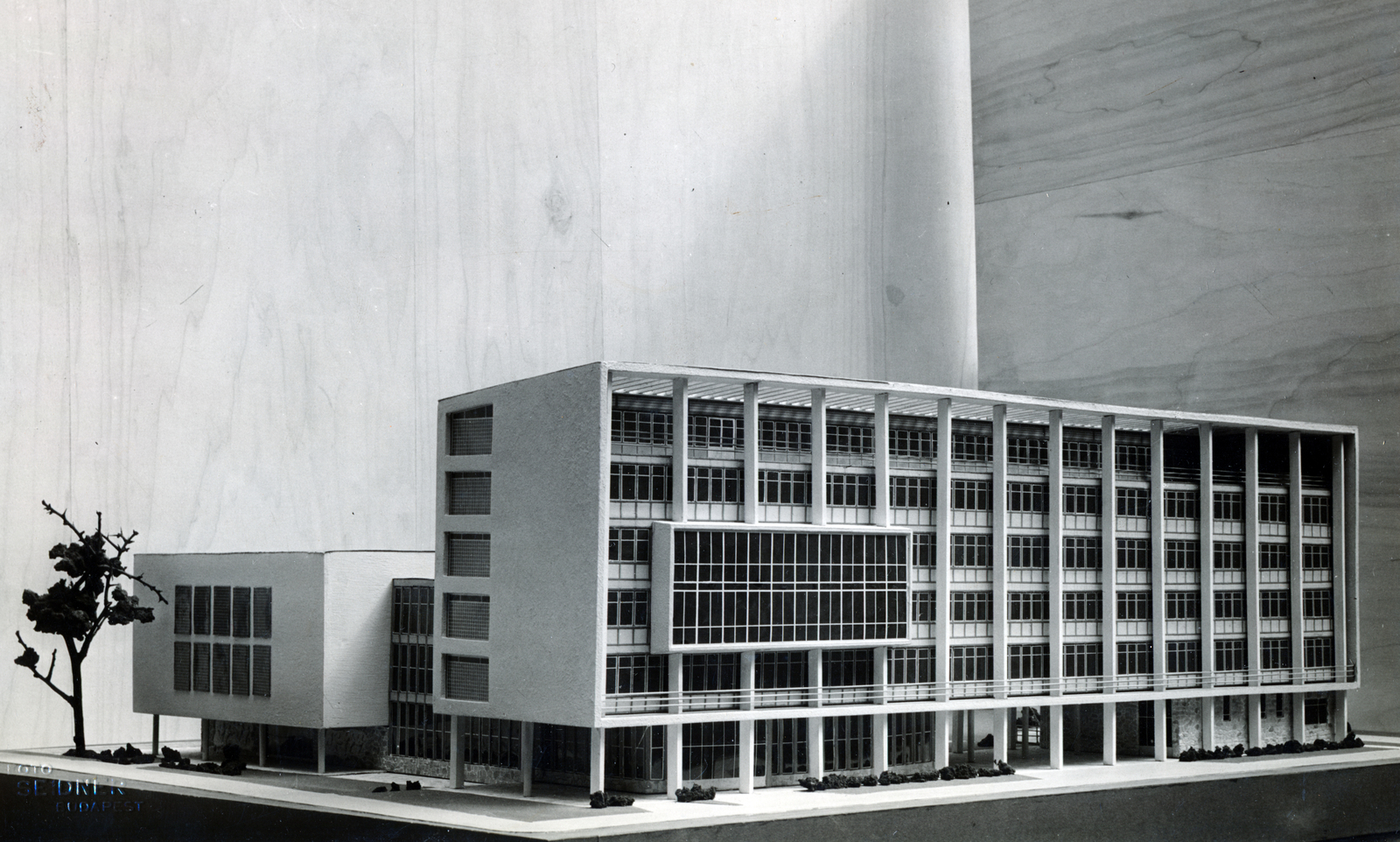 Hungary, Budapest, a MÉMOSZ székház makettje., 1948, Preisich család, building, modern architecture, Gábor Preisich-design, Fortepan #158070