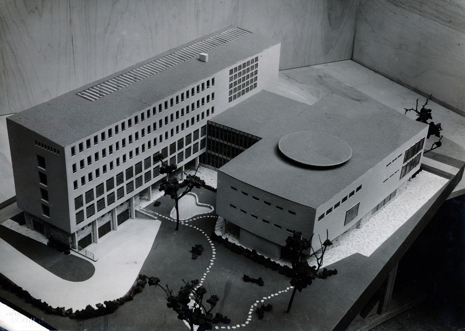 Hungary, Budapest, a MÉMOSZ székház makettje., 1948, Preisich család, building, modern architecture, Gábor Preisich-design, Fortepan #158071