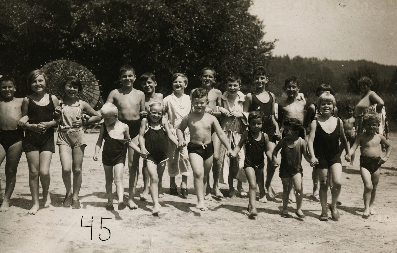 Austria, Wörthi-tó, strand., 1928, Latin, Fortepan #158233