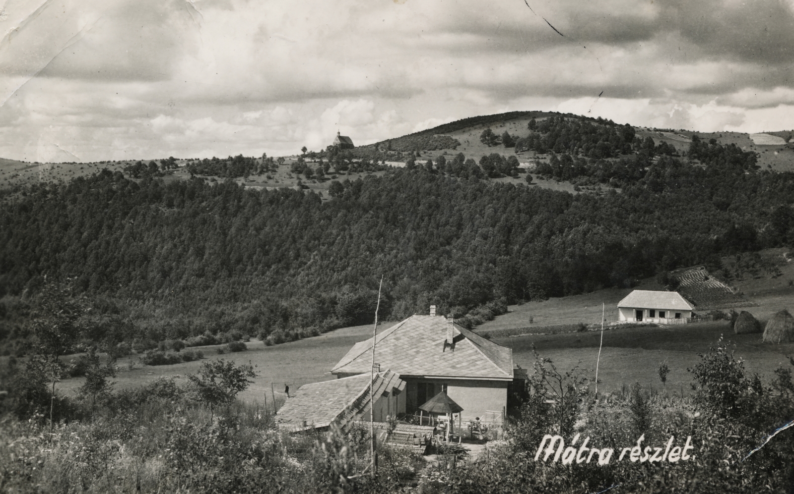 Magyarország, Mátraszentimre, szemben a Három falu temploma (Szent István király-templom).
, 1950, Latin, látkép, madártávlat, Fortepan #158301