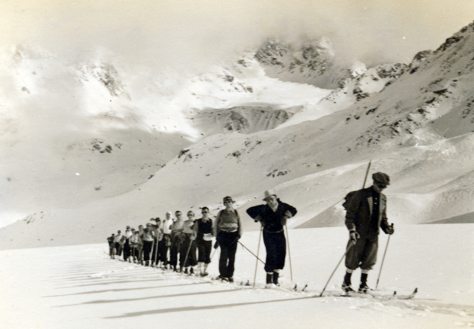 Switzerland, 1936, Preisich család, skiing, mountain, snowy landscape, Fortepan #158342