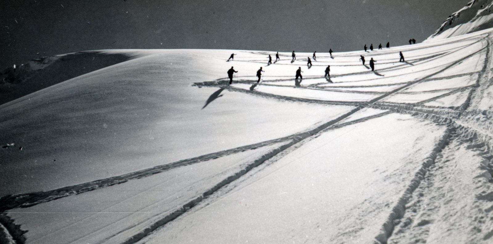 Switzerland, 1936, Preisich család, skiing, snowy landscape, Fortepan #158343