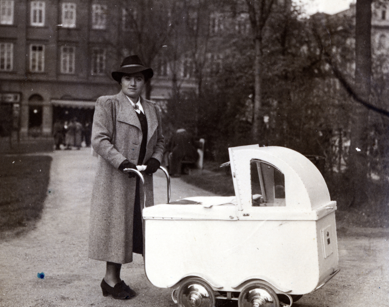 1938, Preisich család, baby carriage, Fortepan #158418