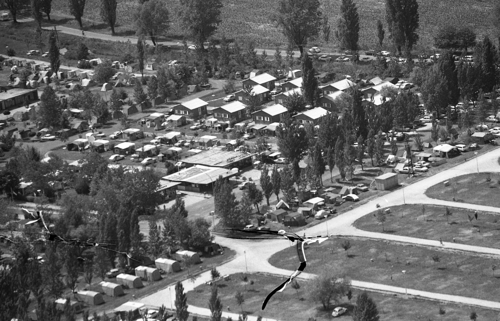 Hungary, Balatonfüred, kemping., 1974, Urbán Tamás, aerial photo, Fortepan #15848