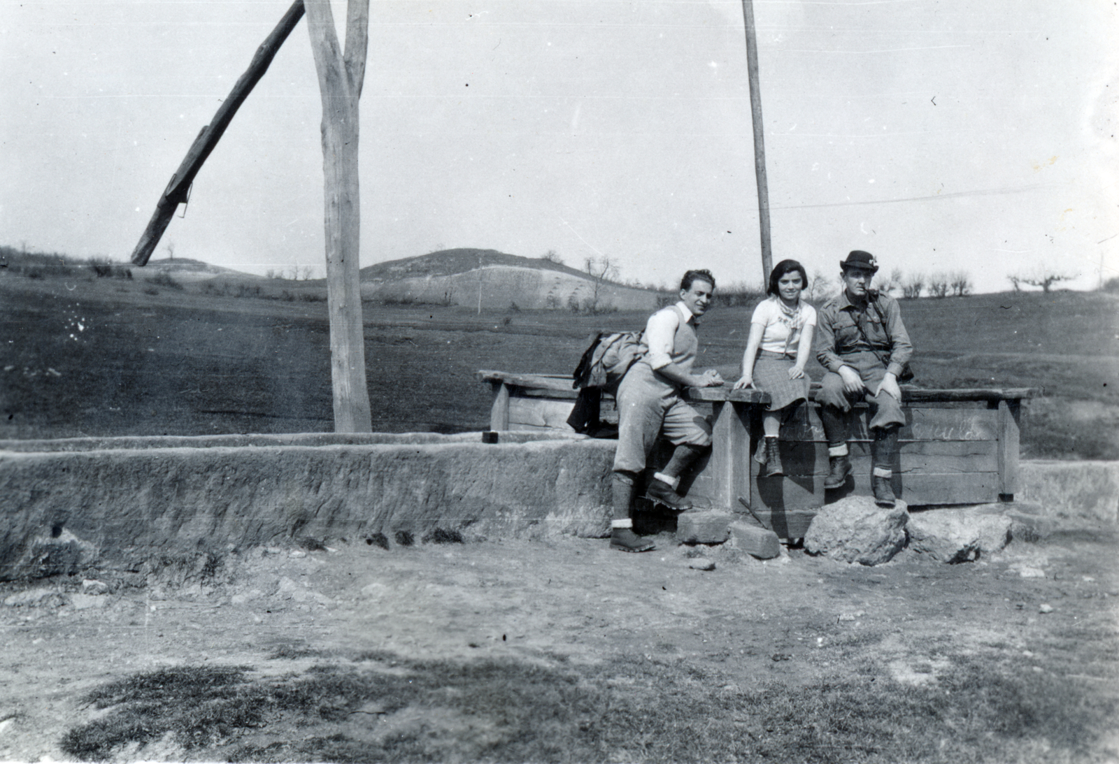 1932, Preisich család, three people, shadoof, Fortepan #158514