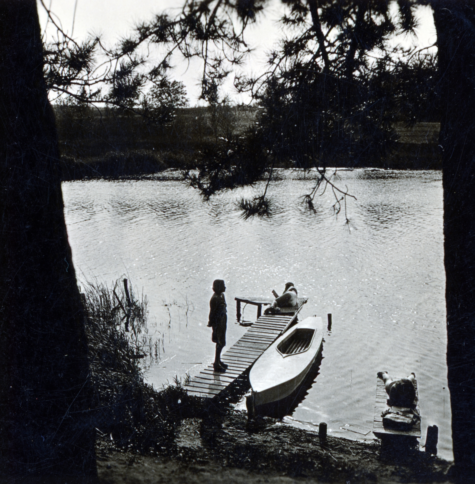 1942, Preisich család, boat, pier, shore, Fortepan #158564