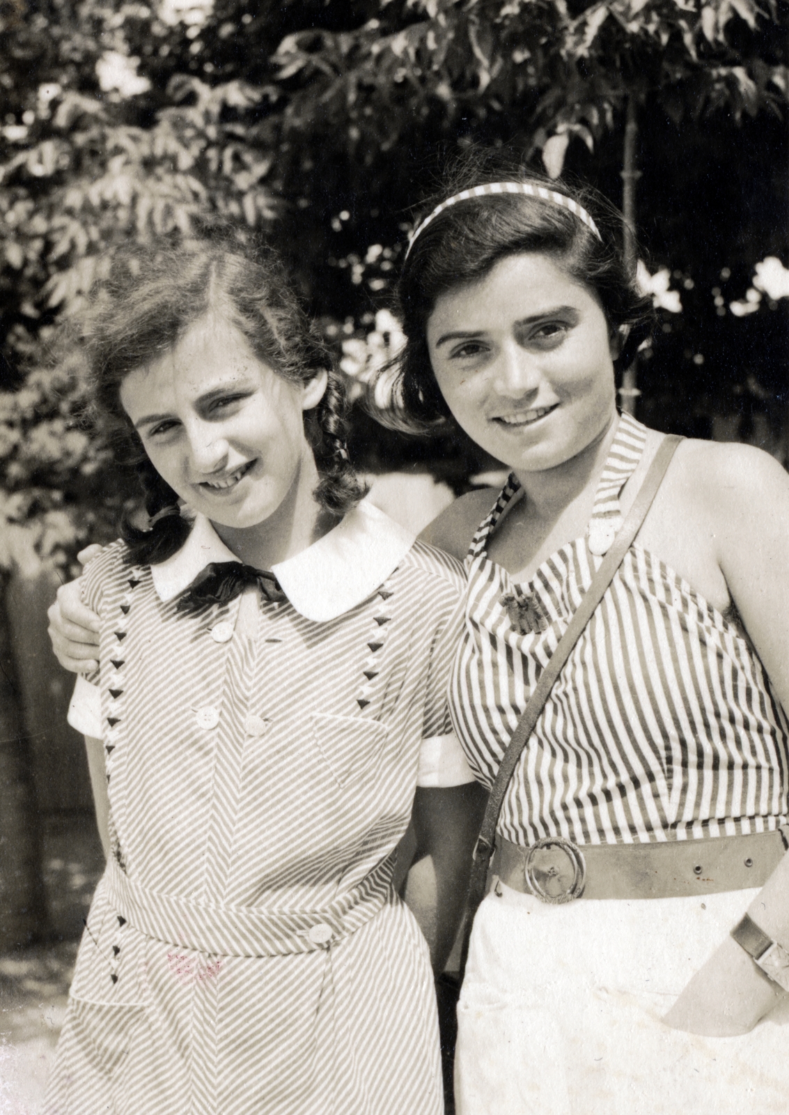 1935, Preisich család, double portrait, girls, Fortepan #158574