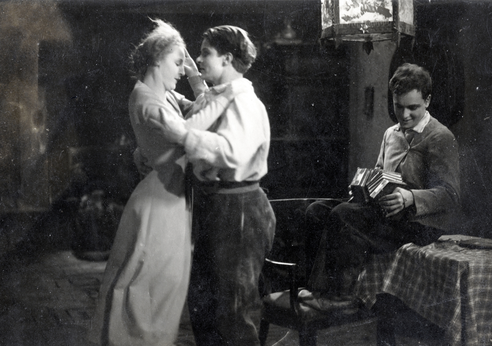 1932, Ráday Mihály, filming, accordion, Fortepan #158959