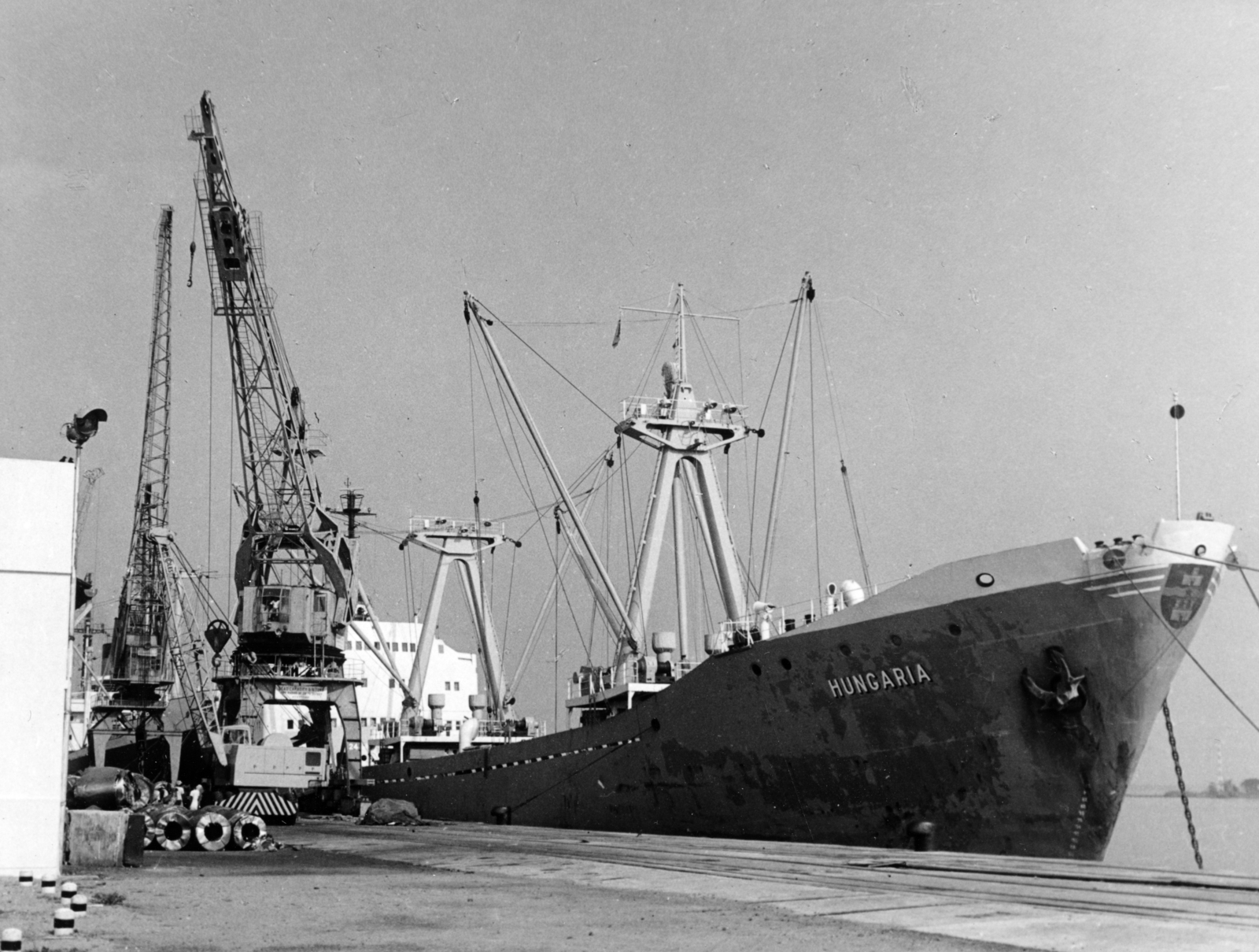 Croatia,Adriatic Sea, Rijeka, kikötő., 1969, Ungvári György, cargo ship, Hungaria-ship, Fortepan #159097