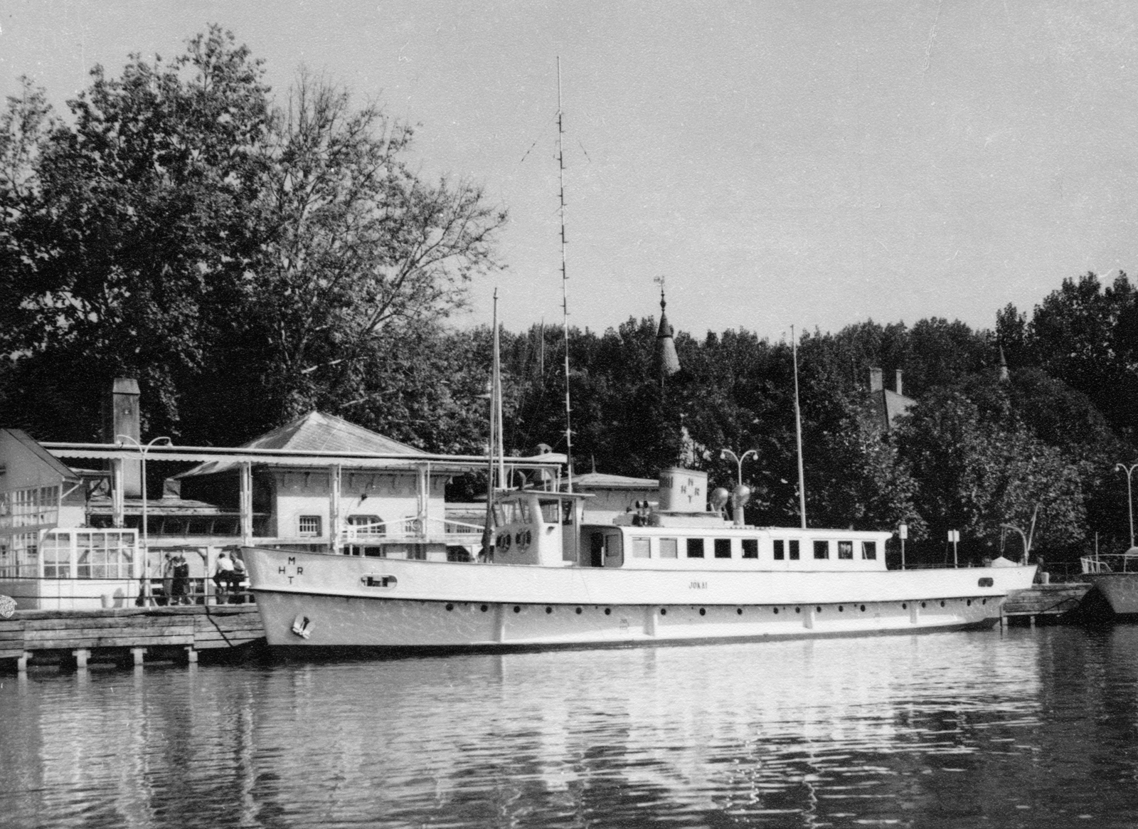 Hungary,Lake Balaton, Siófok, a Jókai motoros személyhajó a kikötőben., 1963, Erdős Ferenc, Jókai ship, Fortepan #159207